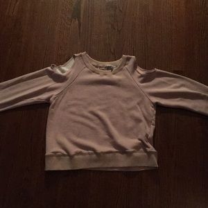 Back detailed light pink long sleeve crew neck